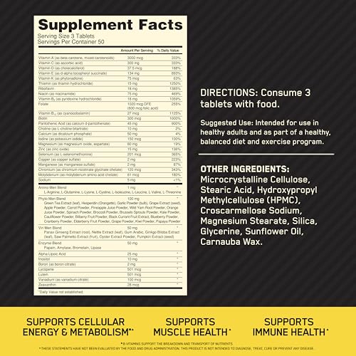 Men's Daily Multivitamin with Amino Acids, 240 Count U994