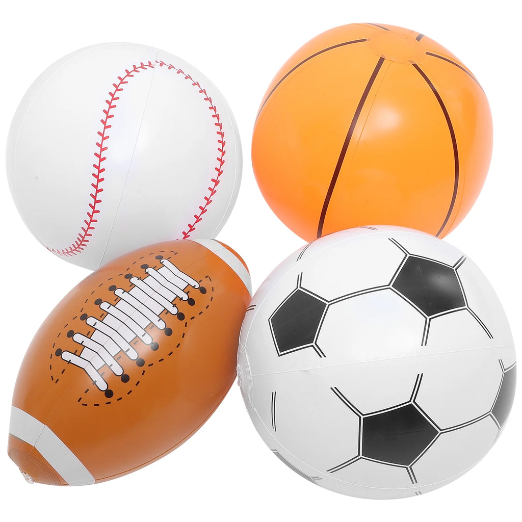 16 Pcs Inflatable Beach Ball Basketball Baseball Football Toys Q46288