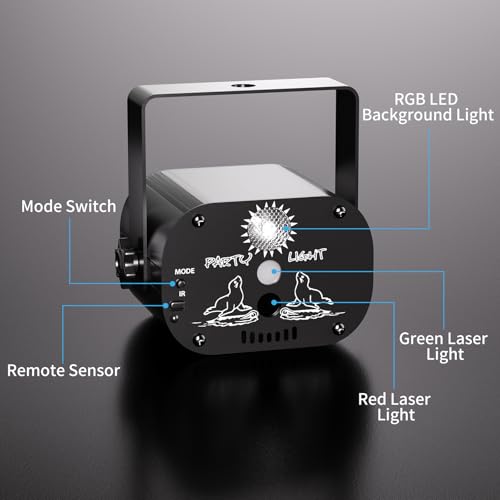 RGB LED Sound Activated Disco Light with Remote Control T3557