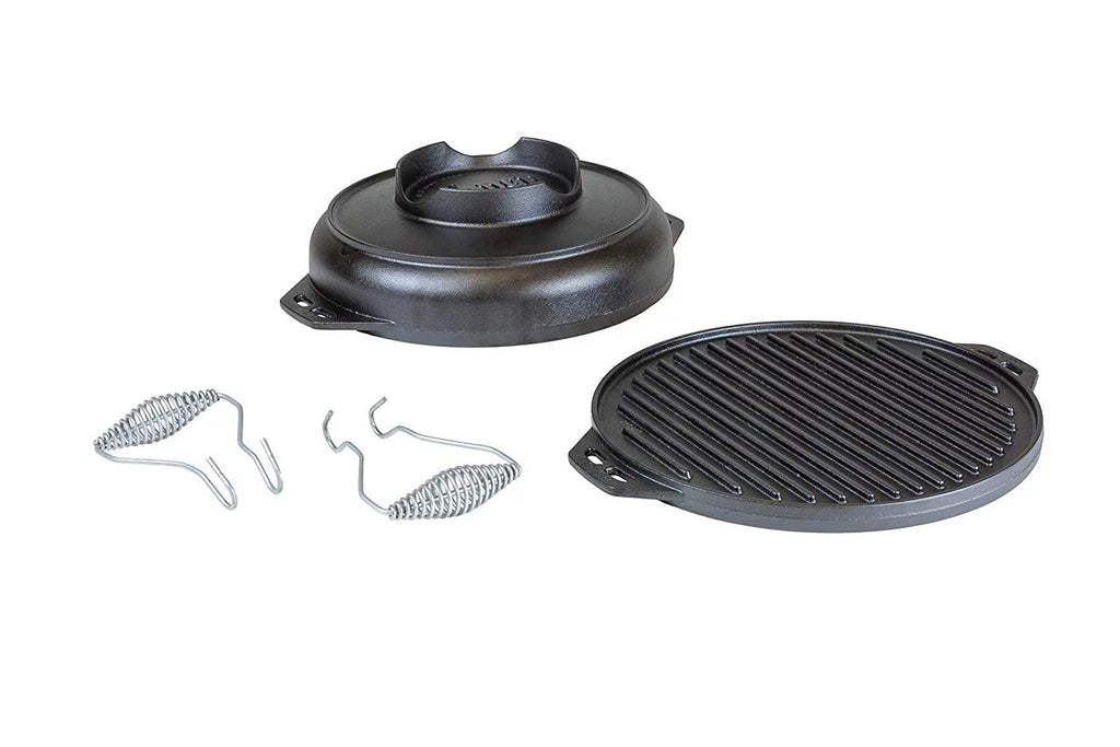Five-Piece Cast Iron Set with Reversible Grill/Griddle 14 Inch and 6.8 Quart Bottom/Wok I21674
