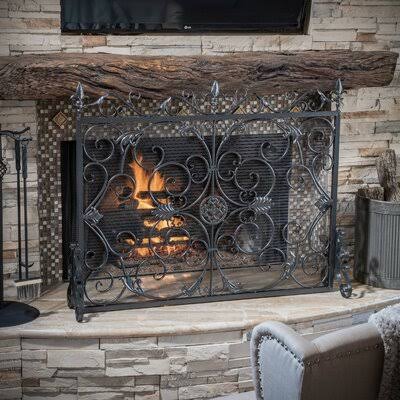 Black Iron Fireplace Screen L218278