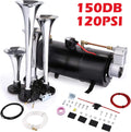 150DB 4 Trumpet Train Horn Kit with 120PSI Air Compressor (Black) C66769