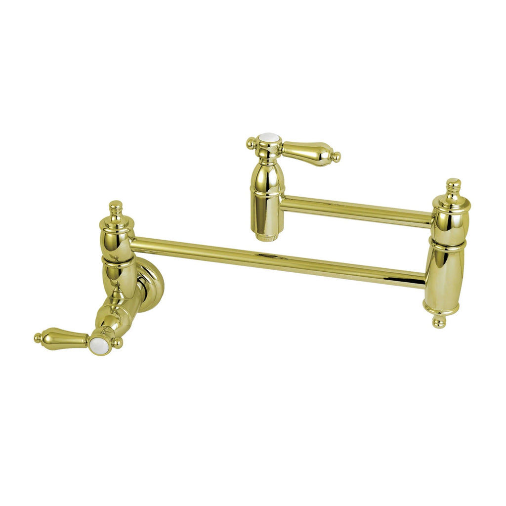 Polished Brass Wall Mount Pot Filler Kitchen Faucet D495820
