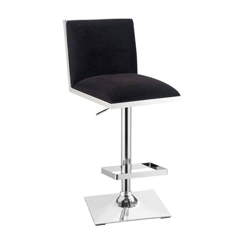 Black Fabric Swivel Bar Stool with Metal Base O5213