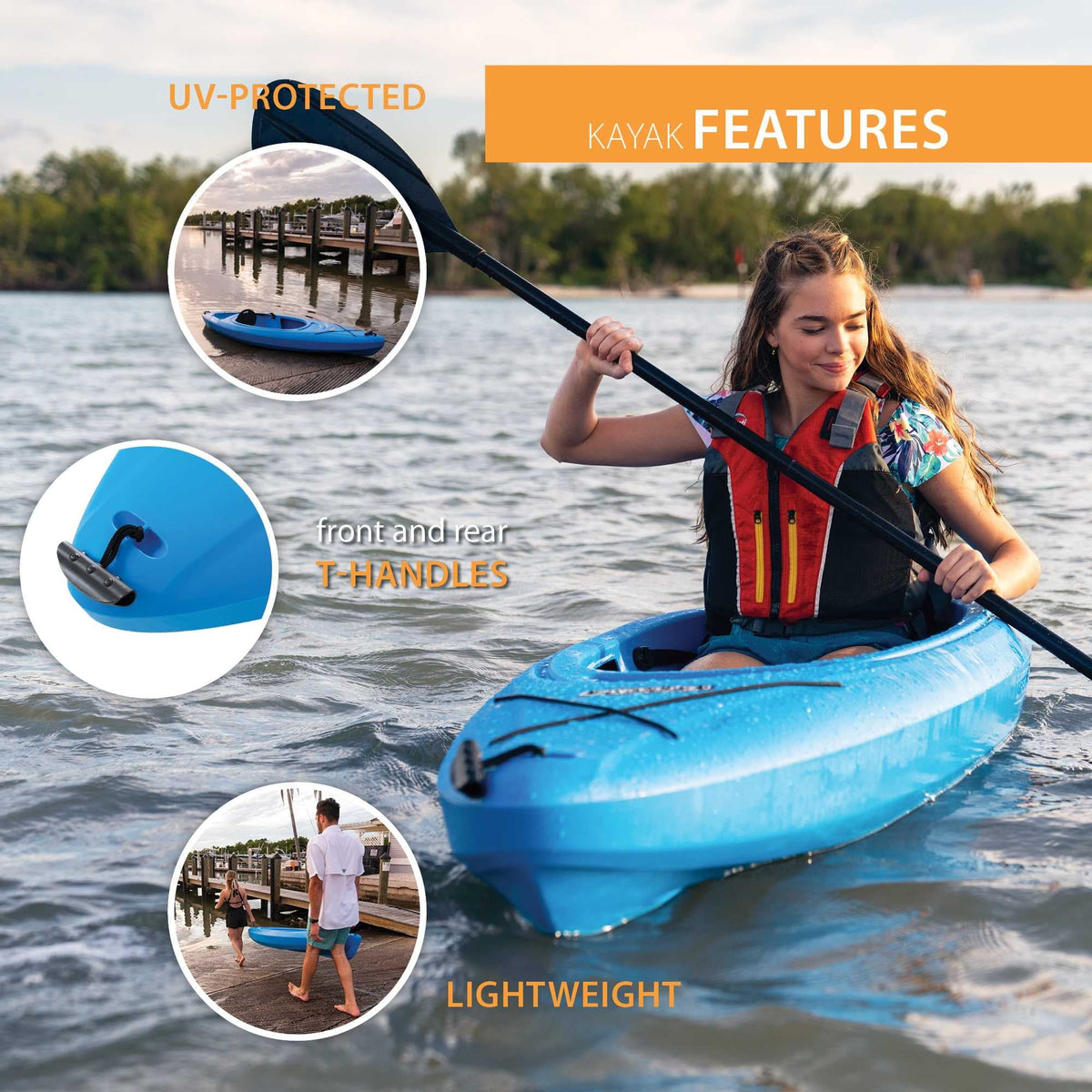 Green 8 ft Sit-Inside Kayak V25011