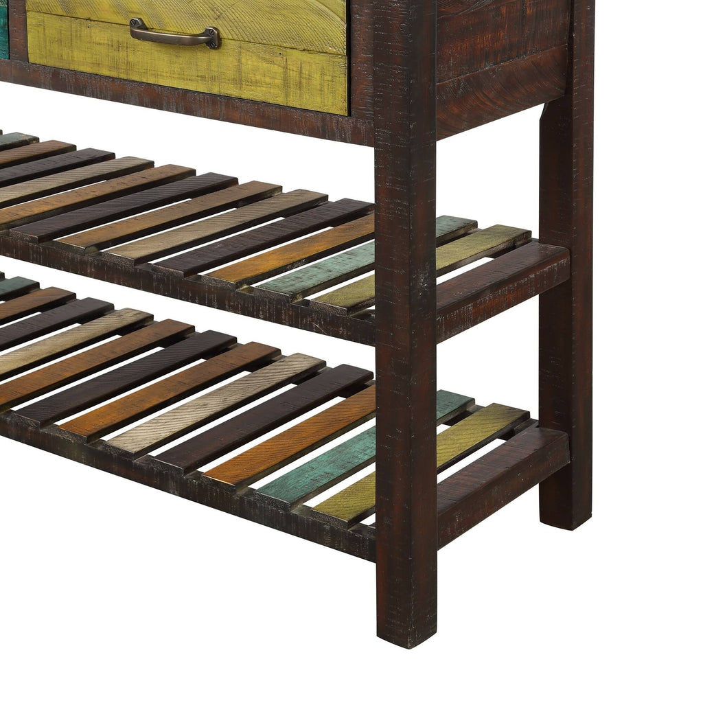 Console Table with Drawers and 2 Tiers Shelves Z174