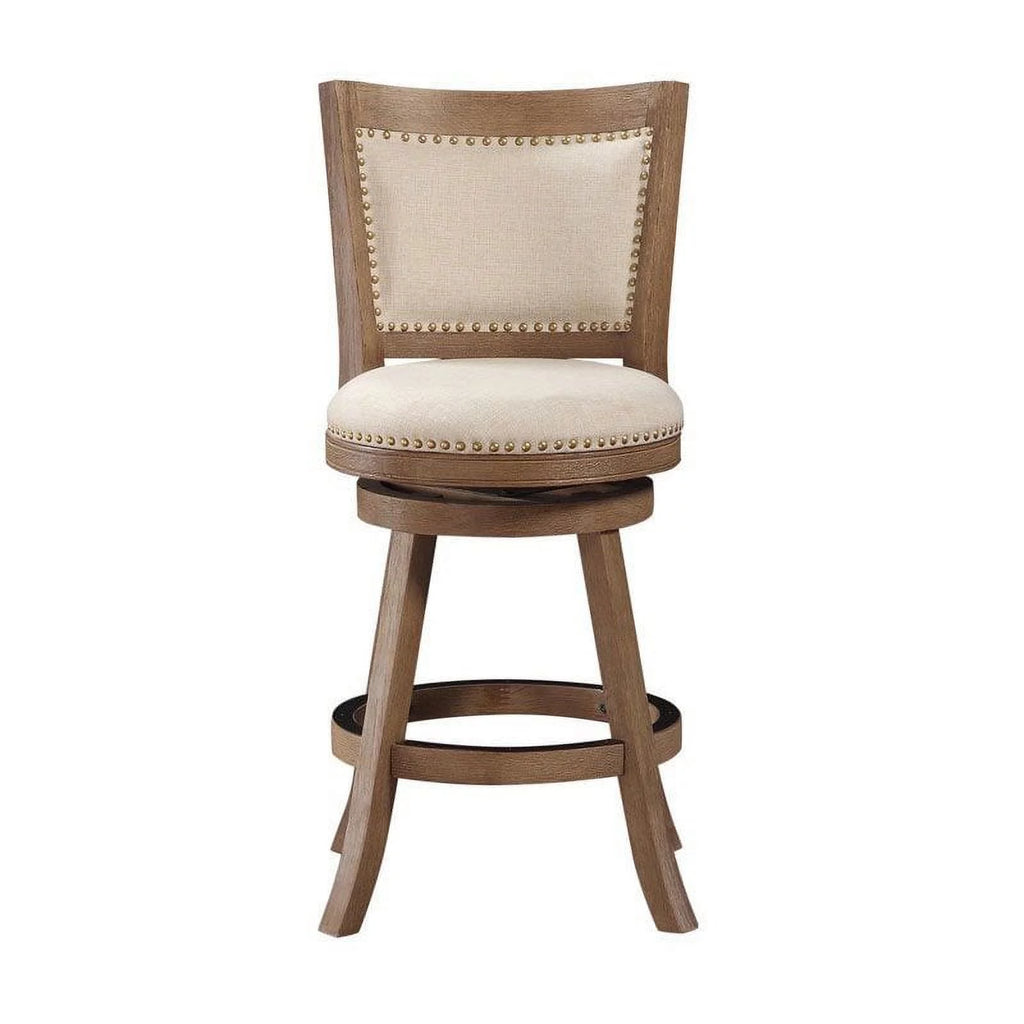 24" Wood Fabric Swivel Stool D67579