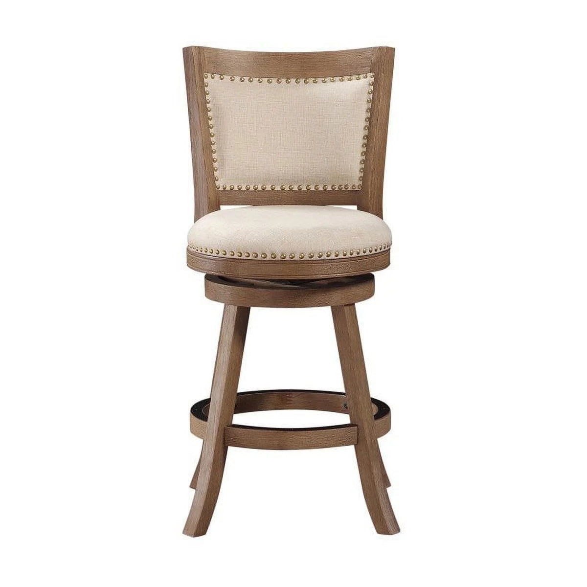 24" Wood Fabric Swivel Stool D67579