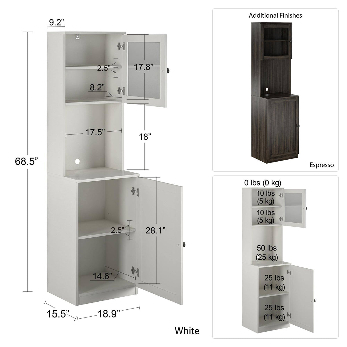 White Tall Bar Cabinet H7922