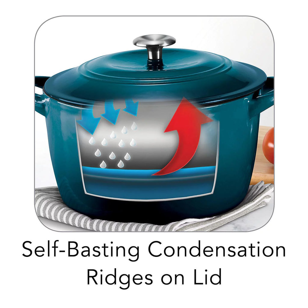 Enameled Cast Iron 7-Qt Covered Round Dutch Oven G241759