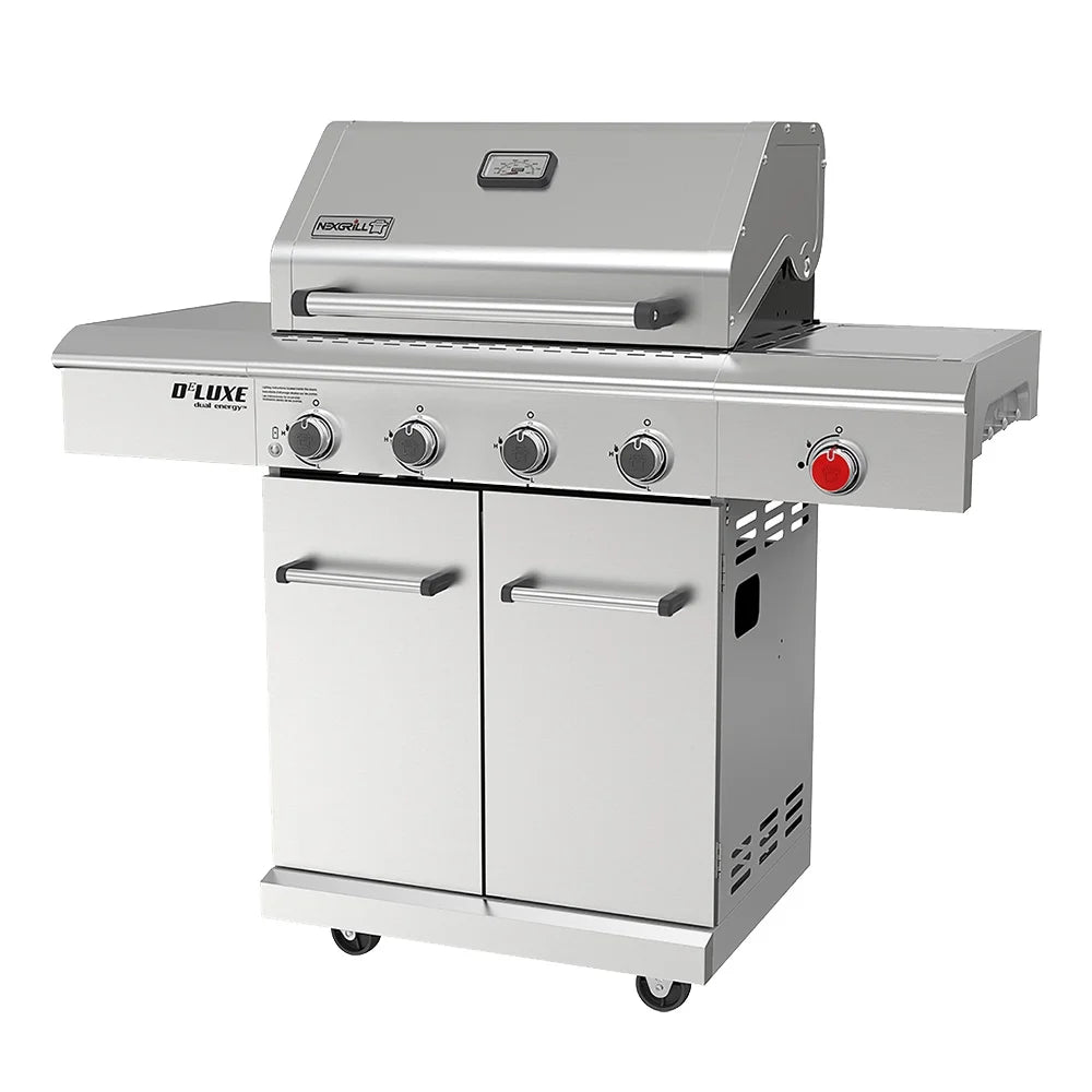 4-Burner Dual Energy Propane Gas Grill with Infrared Side Burner and Cabinets M5307