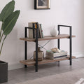 Industrial 2-Tier Wood and Metal Bookcase S9555