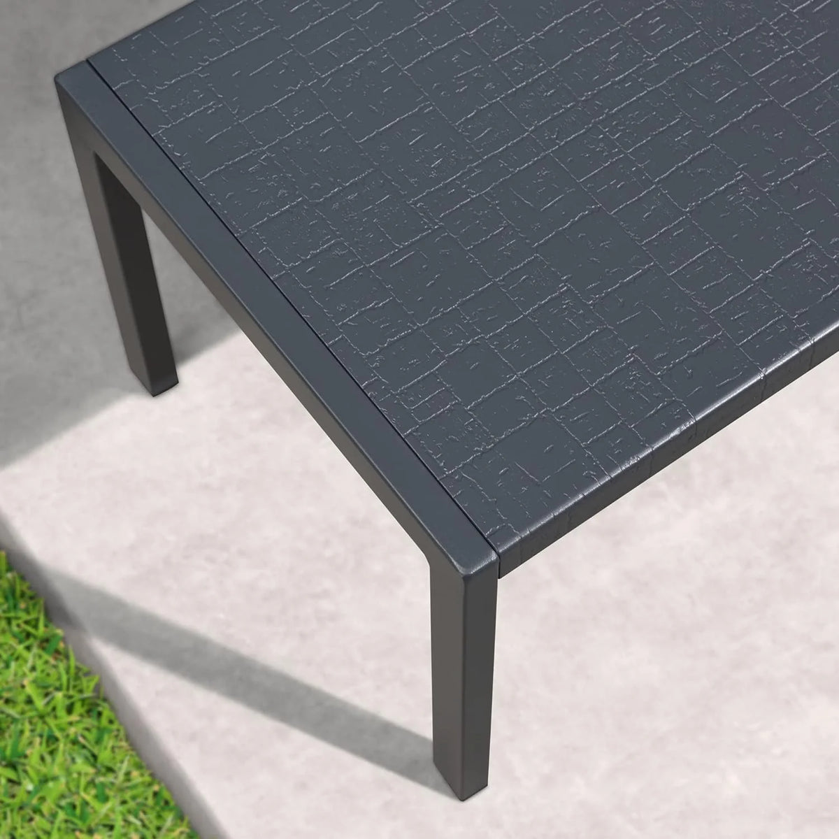 Grey Aluminum Outdoor Chaise Lounge with Wheels S22020