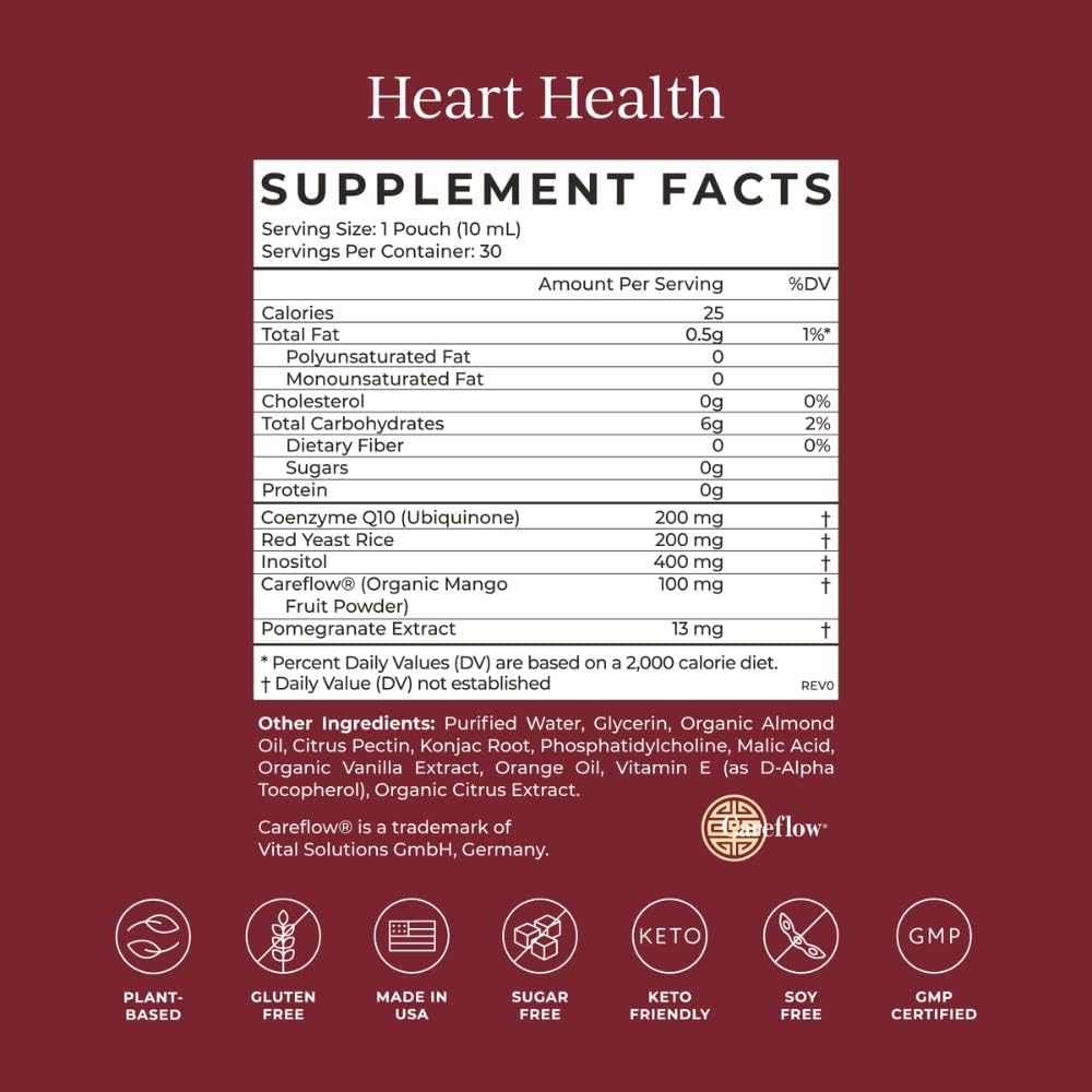 Heart Health Supplement with CoQ10, Red Yeast Rice & Inositol, 30 Pack G3850