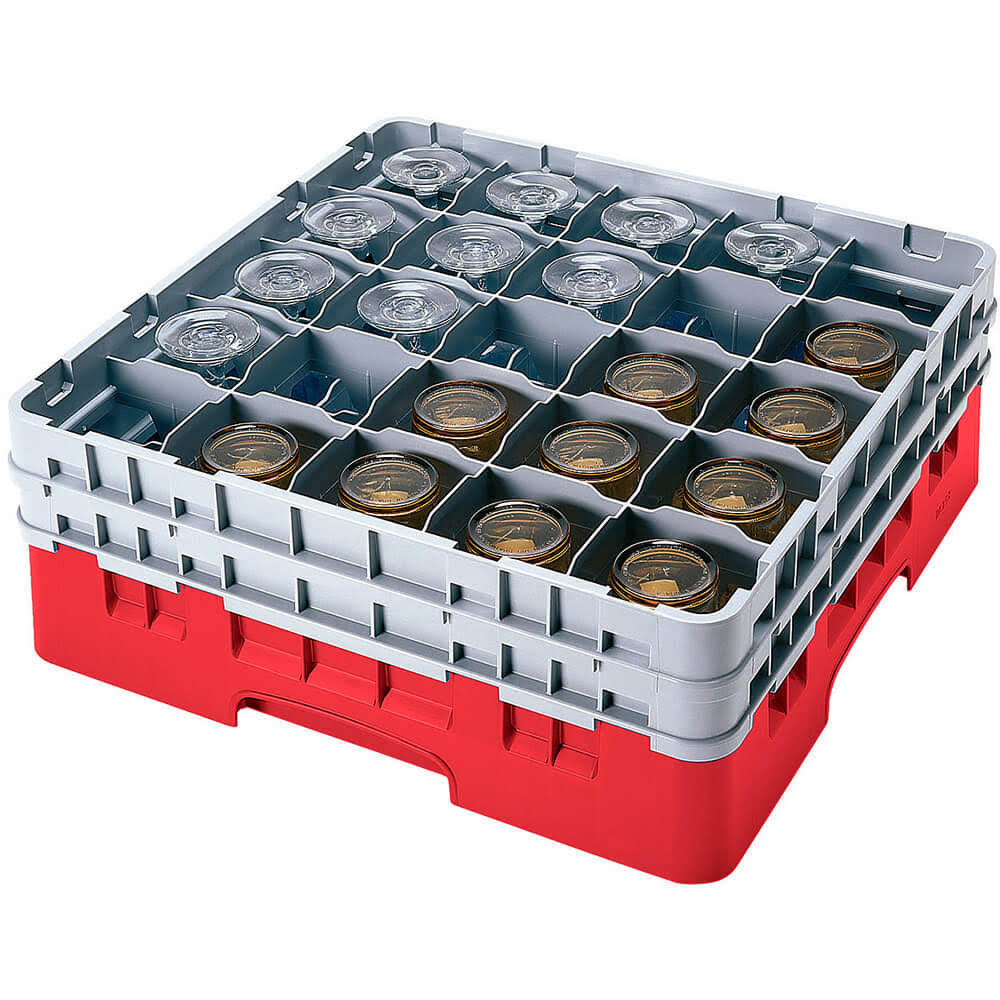 30-Compartment Glass Rack - Full Size - Red W773