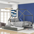 Full Size Wooden House Bed with Trundle H58100