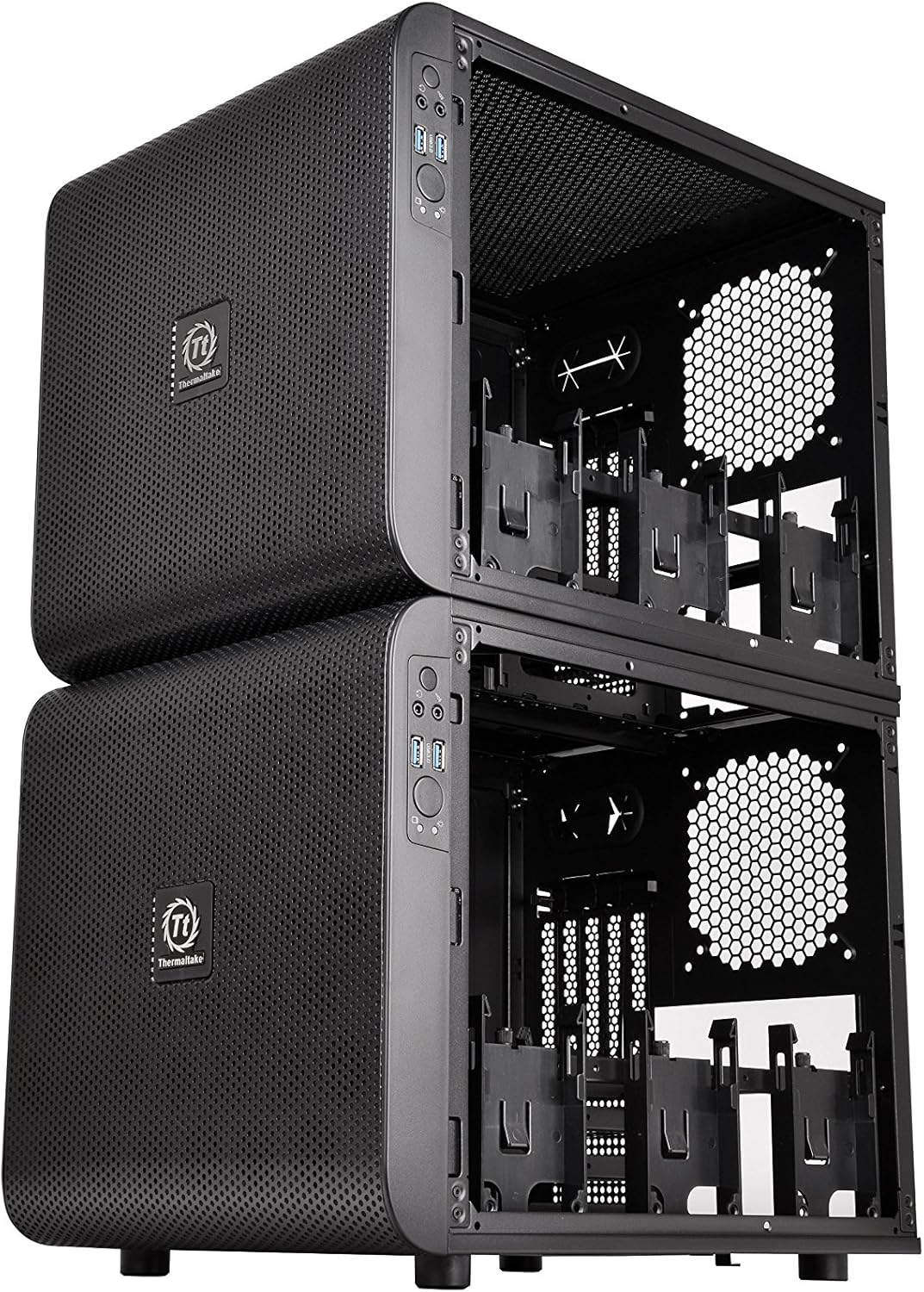 Black SPCC Micro ATX Mini ITX Cube Computer Case with 200mm Front Fan A2941