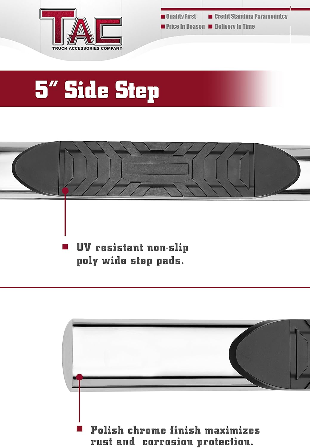 Stainless Steel Side Steps Running Boards 2Pcs C690