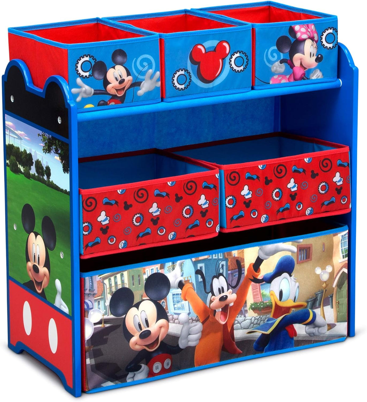 Kids Table and Chair Set with 2 Chairs and 6 Bin Toy Organizer P16860
