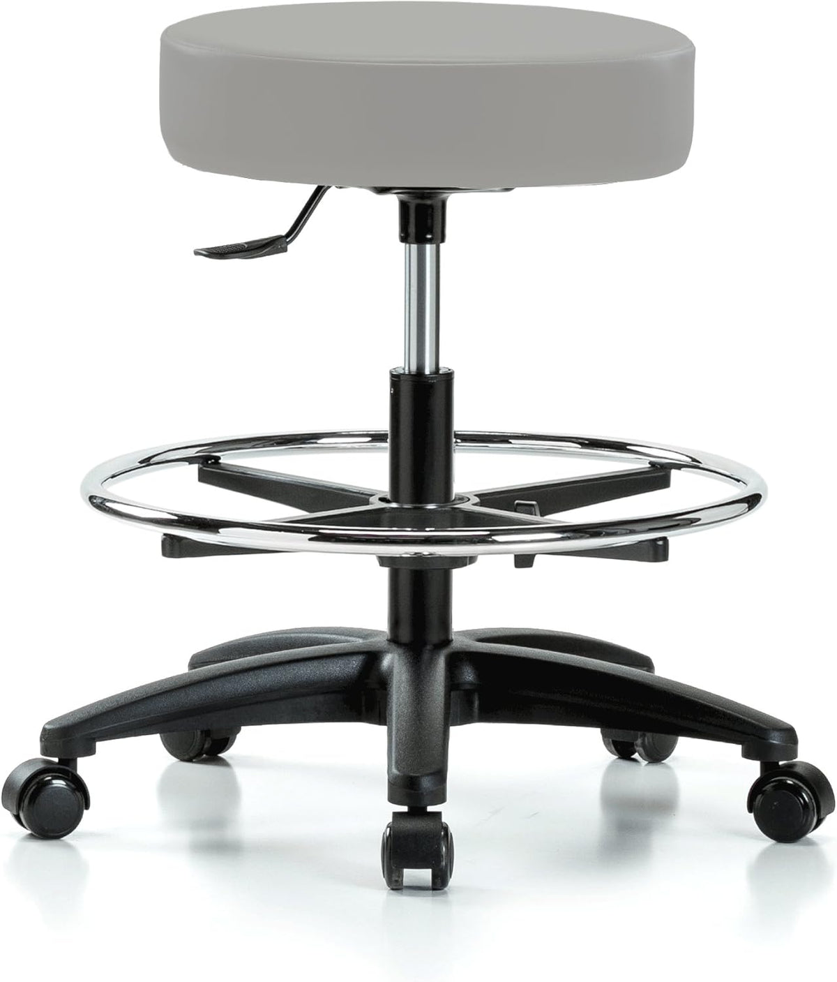 Rolling Swivel Stool with Foot Ring, Counter Height, Cinder Fabric Y6930