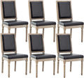 Black Leather Upholstered Dining Chairs Set of 6 Z3991