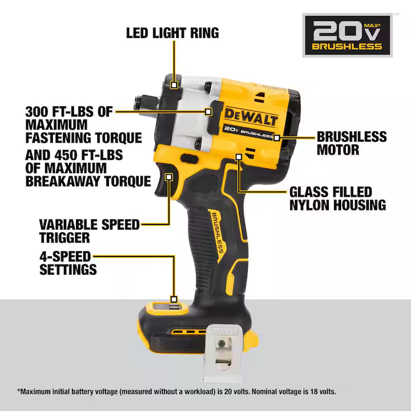 Cordless Brushless 1/2 in. Variable Speed Impact Wrench H1109