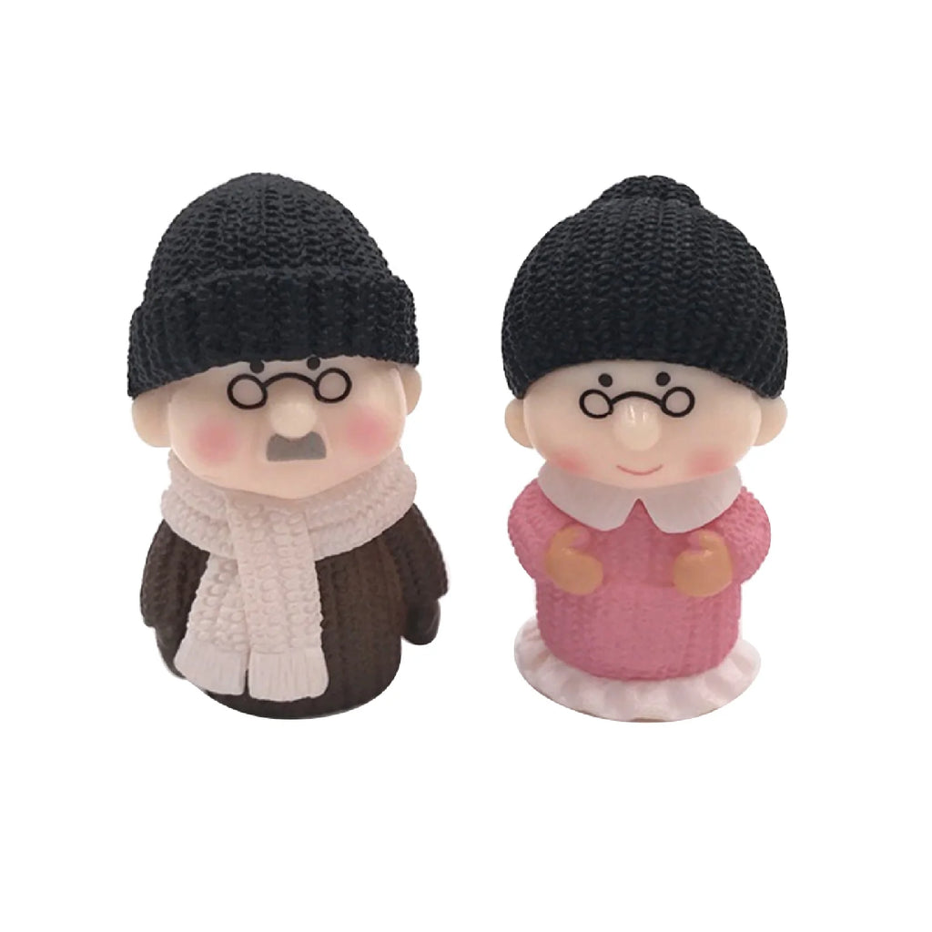 Grandparents Action Figure Set, Dollhouse People Grandma and Grandpa Miniature Decor I51935