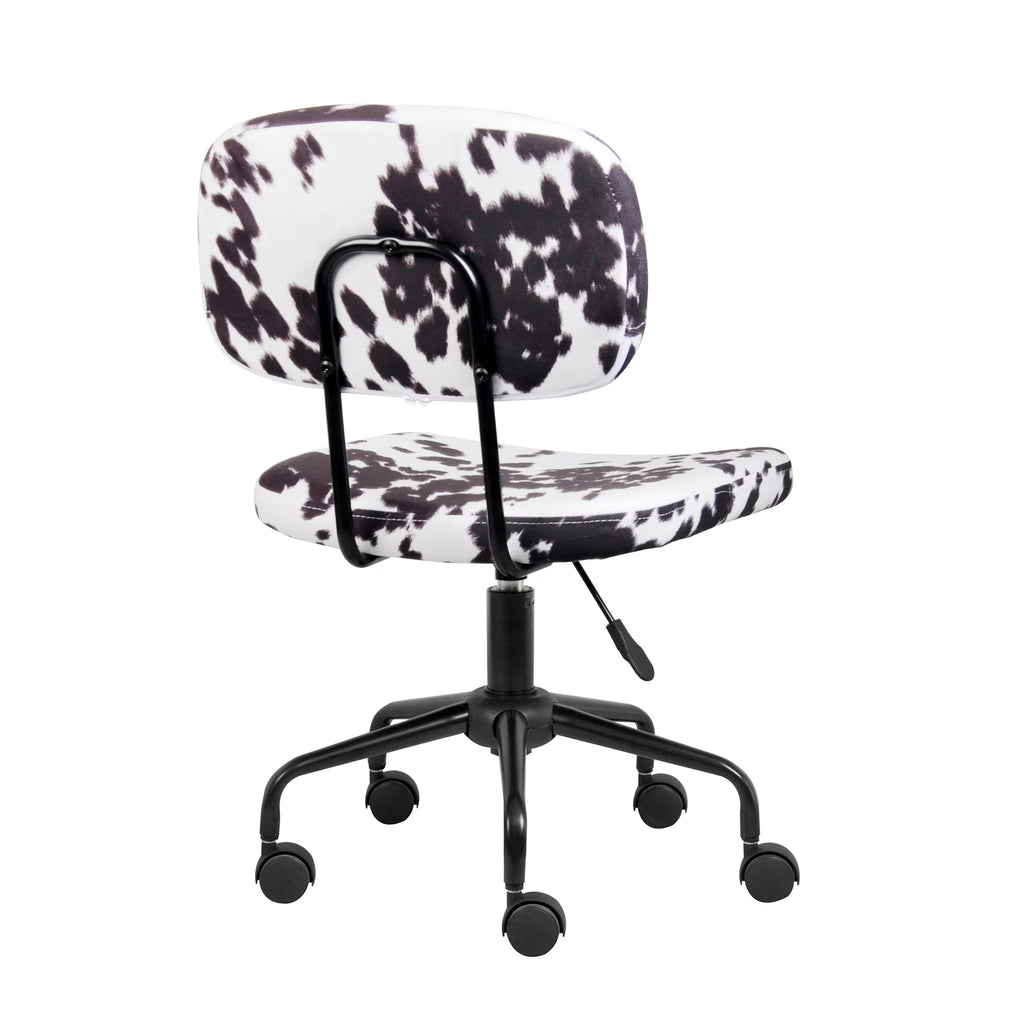 Black and White Cowhide Print Swivel Task Chair H9803