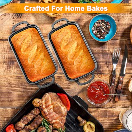 2 in 1 Cast Iron Bread Pan with Lid 9×5 Inch P36855