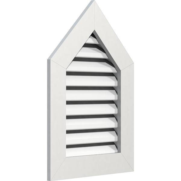14 inchw x 36 inchh Peaked Top Gable Vent, 12/12 Pitch, PVC I1418