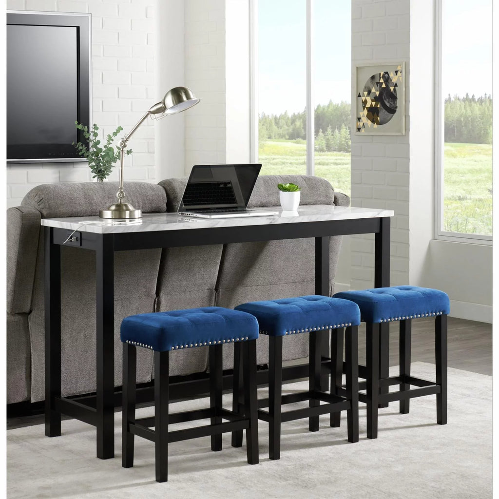 White Marble Bar Table Set G71763