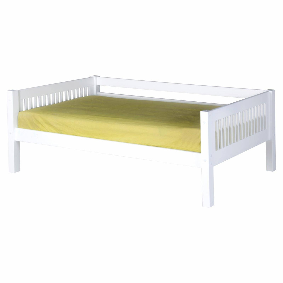 White Finish Day Bed with Front Guard Rail and Twin Trundle G27268