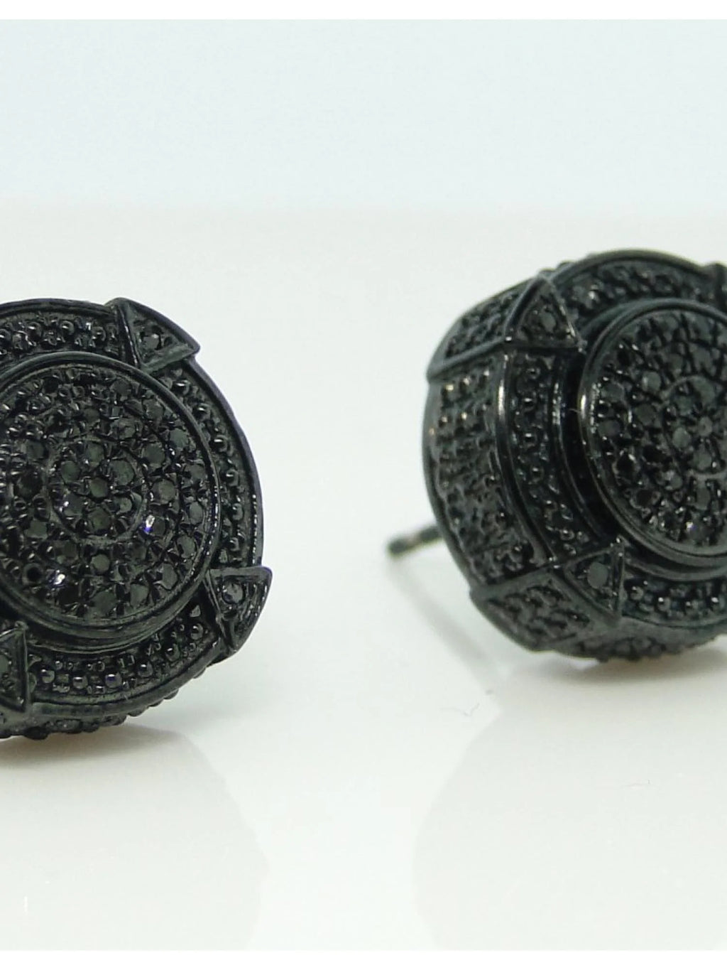 Black 3D Pave Diamond Earrings X918530