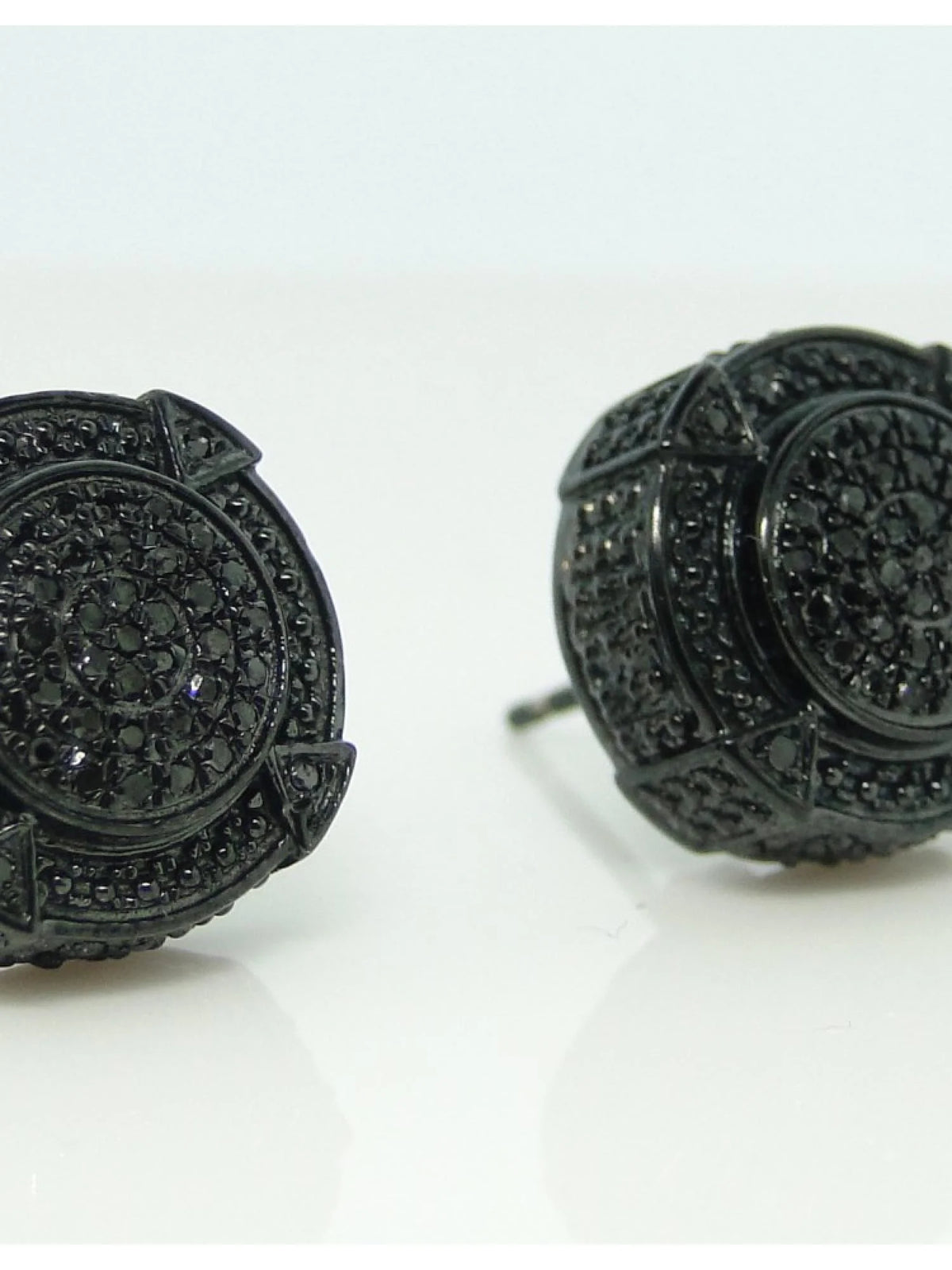 Black 3D Pave Diamond Earrings X918530