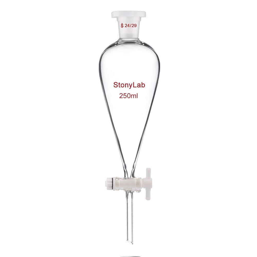 250ml Borosilicate Glass Conical Separatory Funnel R7582
