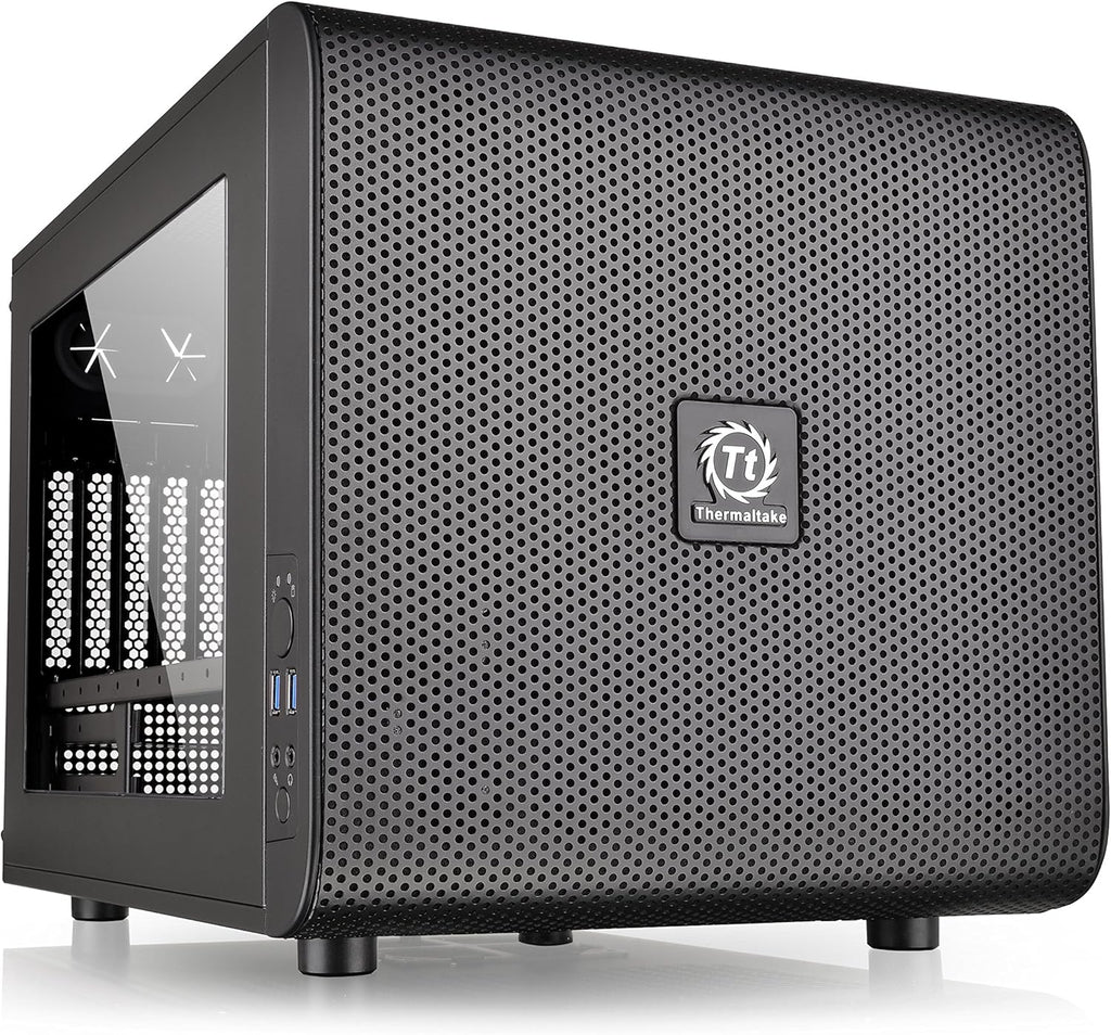 Black SPCC Micro ATX Mini ITX Cube Computer Case with 200mm Front Fan A2941