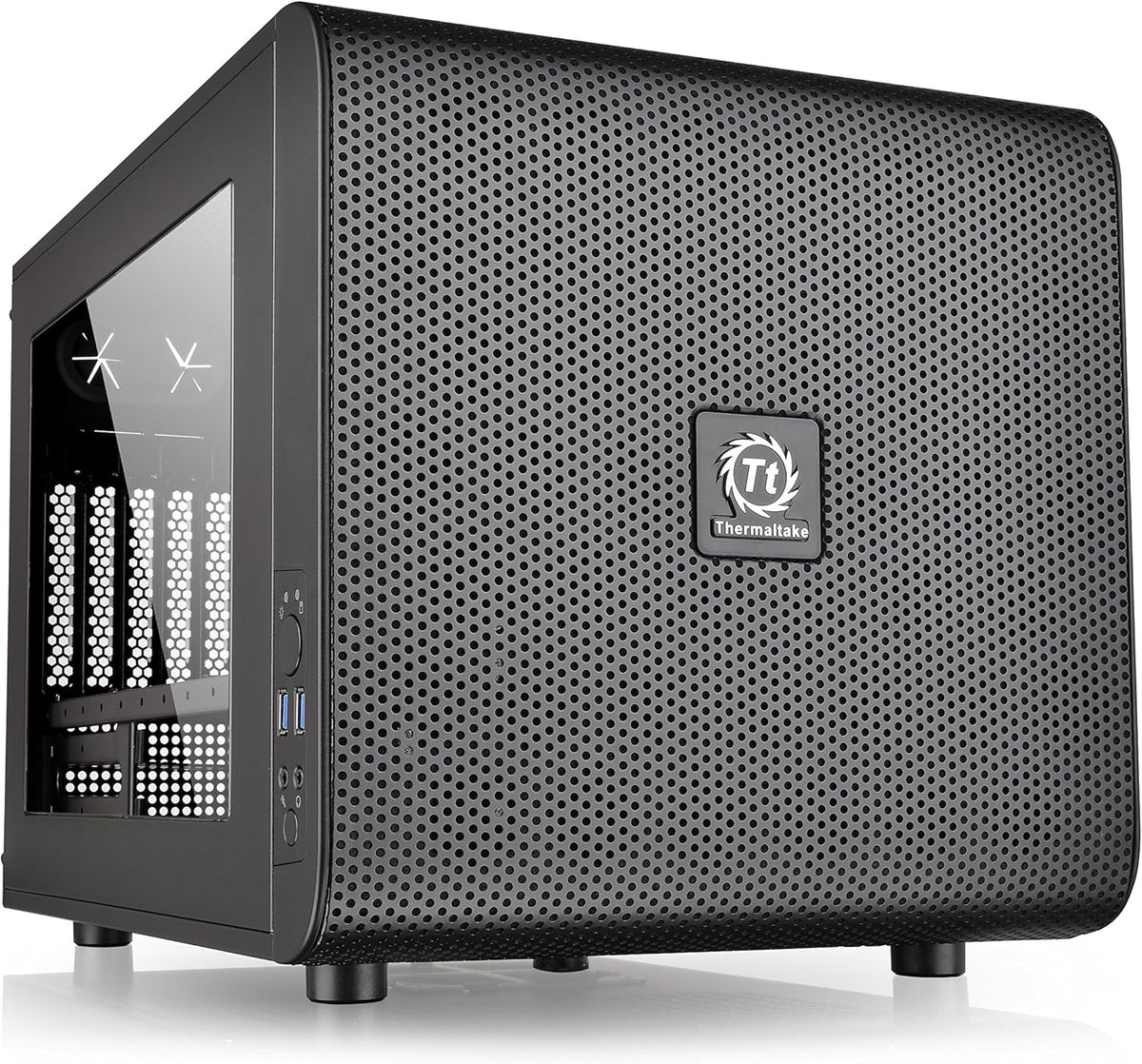 Black SPCC Micro ATX Mini ITX Cube Computer Case with 200mm Front Fan A2941