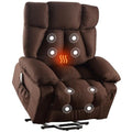 Oversized Blue Fabric Electric Power Lift Recliner Chair with Massage and Heat D199