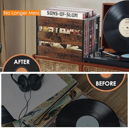 Vinyl Record Storage with Dividers for 100+ Records K204