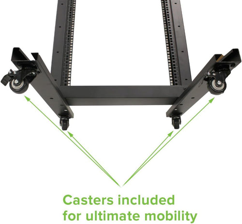 22U 2-Post Open Frame Server Rack with Casters S191