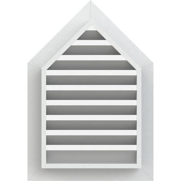 14 inchw x 36 inchh Peaked Top Gable Vent, 12/12 Pitch, PVC I1418