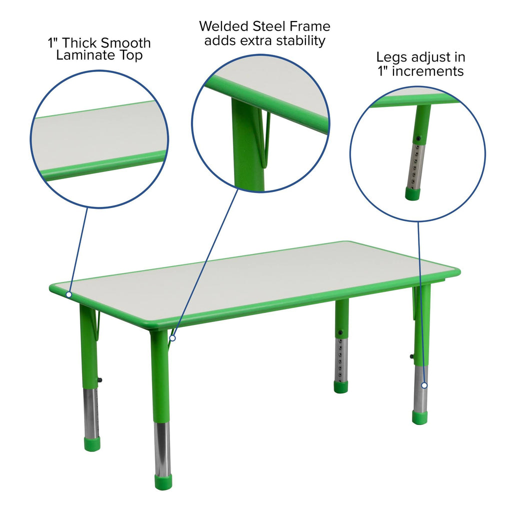 Rectangular Activity Table in Green/grey H7960