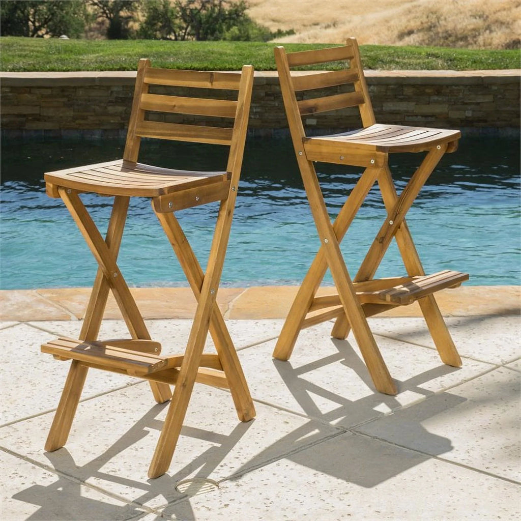 Foldable Outdoor Wood Barstool Set O609