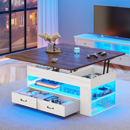 Lift Top Coffee Table with Storage and Drawers O9222