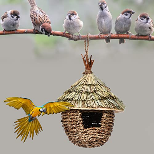 Hanging Straw Hand Woven Bird House E3000