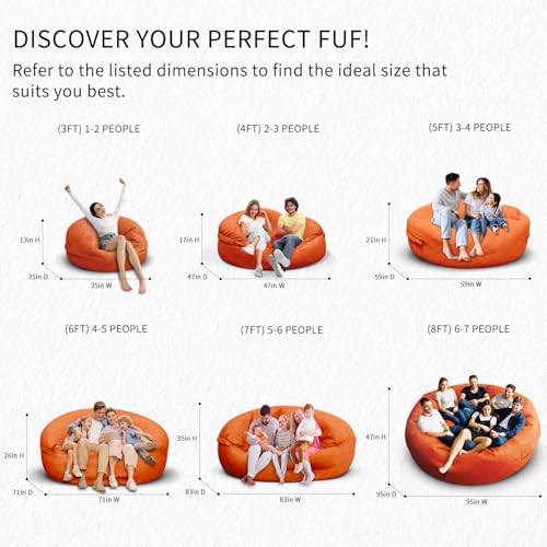 3FT Soft Removable Cover Light Gray Bean Bag Chair W521