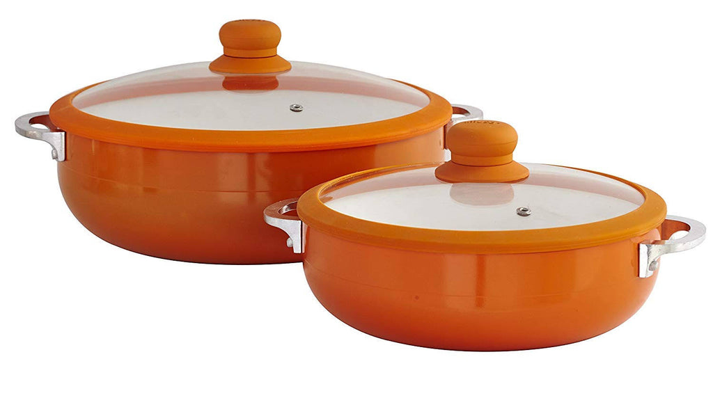 2-Piece Ceramic Nonstick Caldero Set Orange F57856