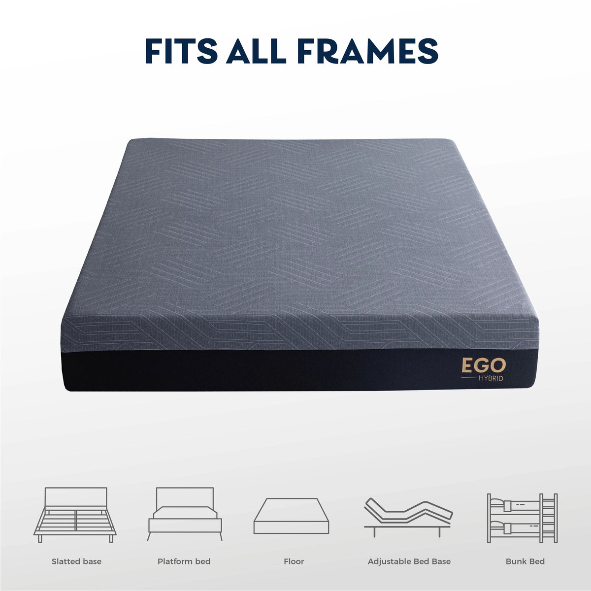 Black 10 inch Full Size Memory Foam Hybrid Mattress L302984