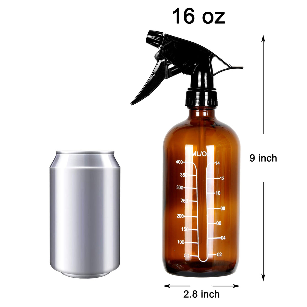 4 Pack Amber Glass Spray Bottles 16 Ounce X544