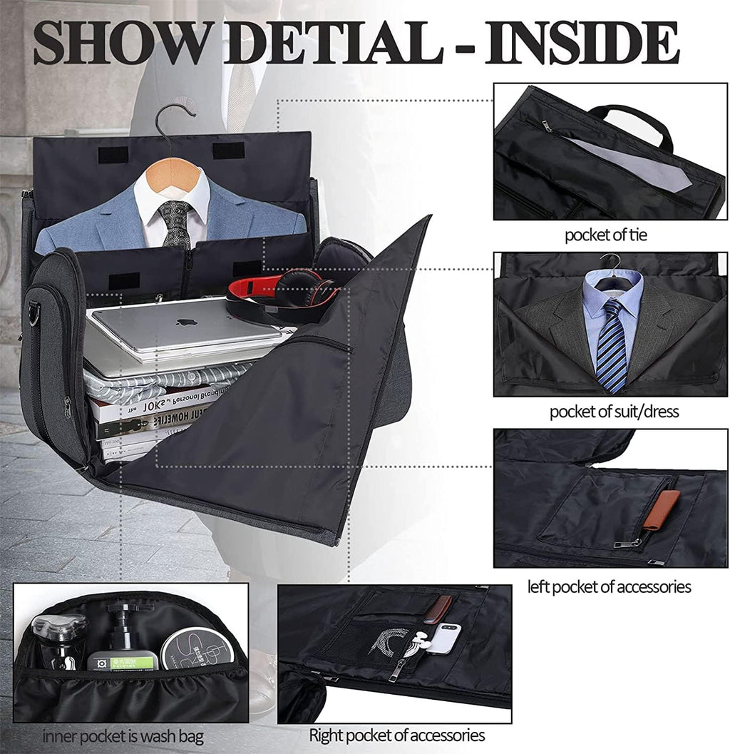 Convertible Garment Duffel Bag with Shoe Compartment Q237